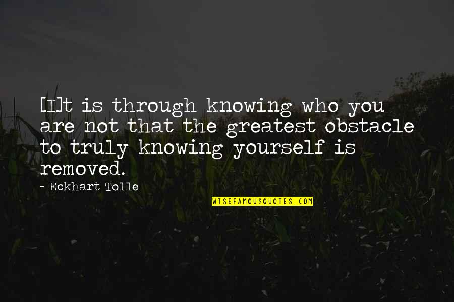 Knowing Who You Are Quotes By Eckhart Tolle: [I]t is through knowing who you are not