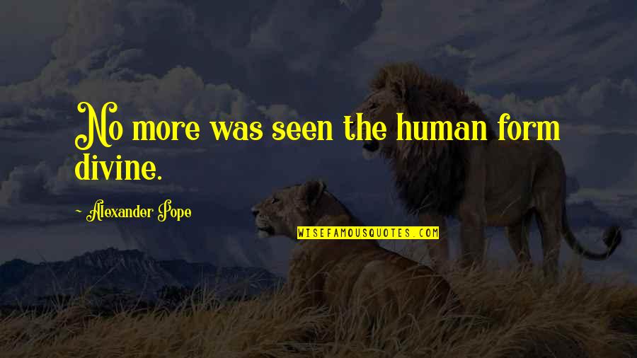 Knowing Your Purpose In Life Quotes By Alexander Pope: No more was seen the human form divine.