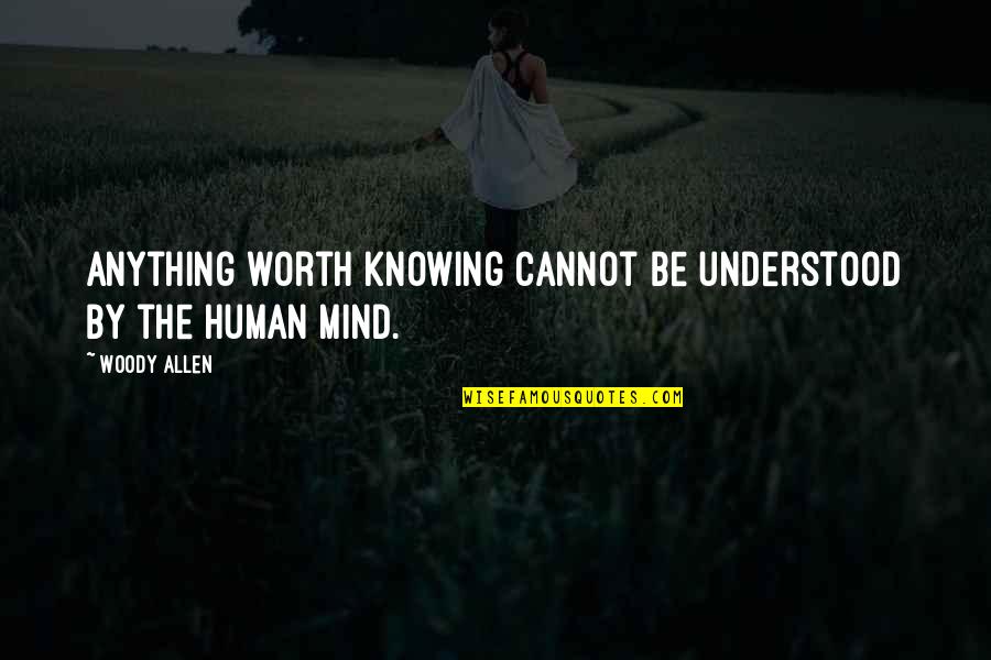 Knowing Your Worth More Quotes By Woody Allen: Anything worth knowing cannot be understood by the