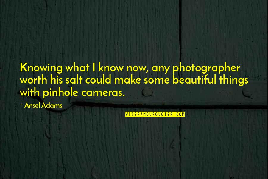 Knowing You're Beautiful Quotes By Ansel Adams: Knowing what I know now, any photographer worth