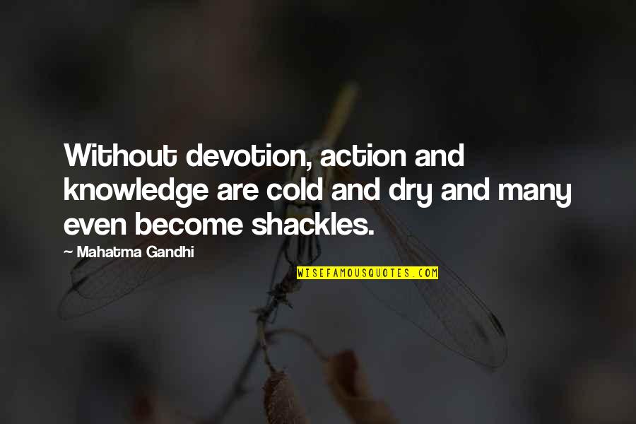 Knowledge And Action Quotes By Mahatma Gandhi: Without devotion, action and knowledge are cold and