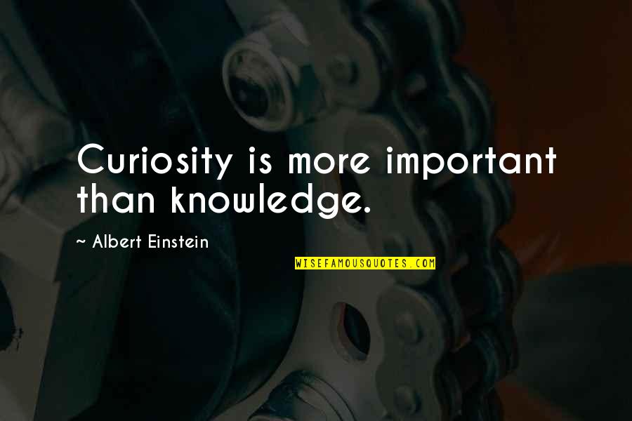 Knowledge And Curiosity Quotes By Albert Einstein: Curiosity is more important than knowledge.