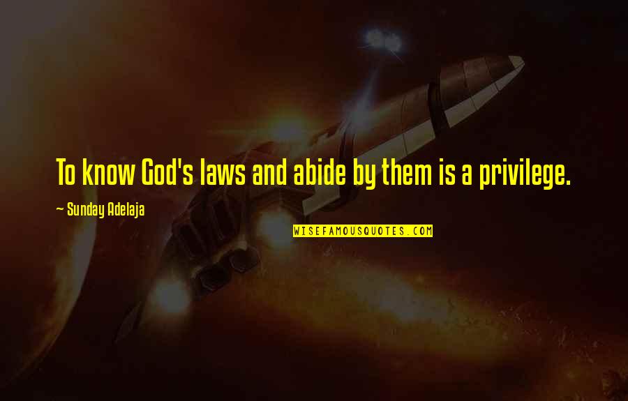 Knowledge And God Quotes By Sunday Adelaja: To know God's laws and abide by them