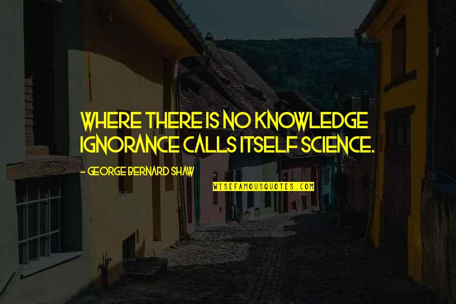 Knowledge And Ignorance Quotes By George Bernard Shaw: Where there is no knowledge ignorance calls itself