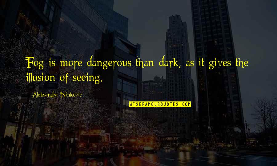 Knowledge And Light Quotes By Aleksandra Ninkovic: Fog is more dangerous than dark, as it