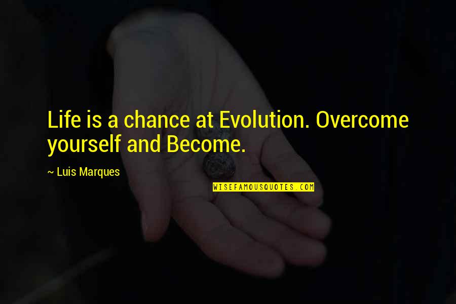 Knowledge And Power Quotes By Luis Marques: Life is a chance at Evolution. Overcome yourself