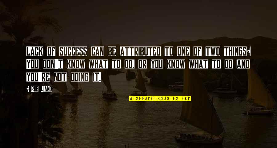 Knowledge And Success Quotes By Rob Liano: Lack of success can be attributed to one