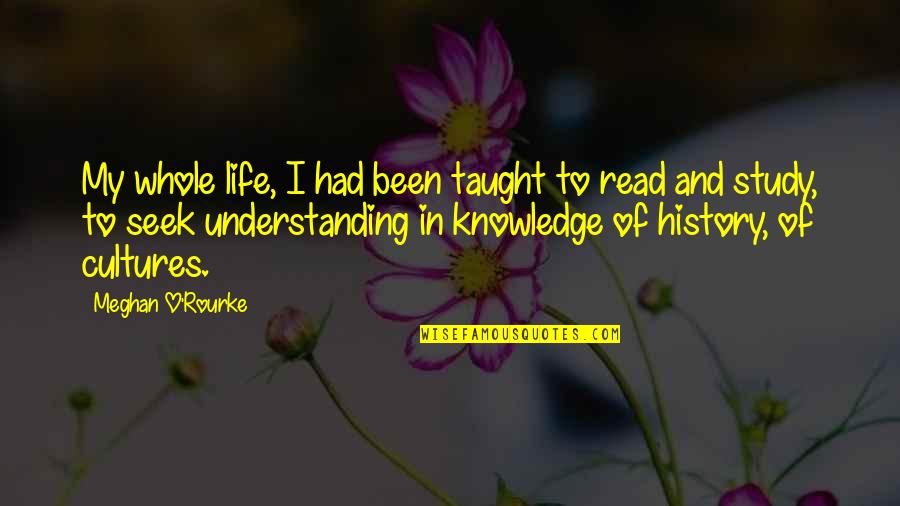 Knowledge And Understanding Quotes By Meghan O'Rourke: My whole life, I had been taught to