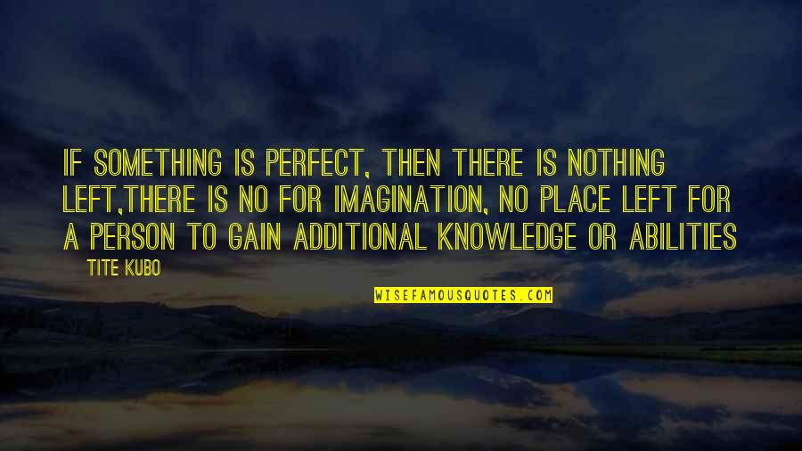 Knowledge Gain Quotes By Tite Kubo: If something is perfect, then there is nothing