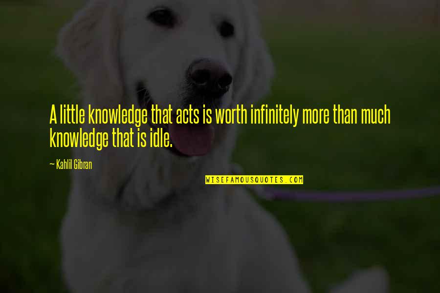 Knowledge Gibran Quotes By Kahlil Gibran: A little knowledge that acts is worth infinitely