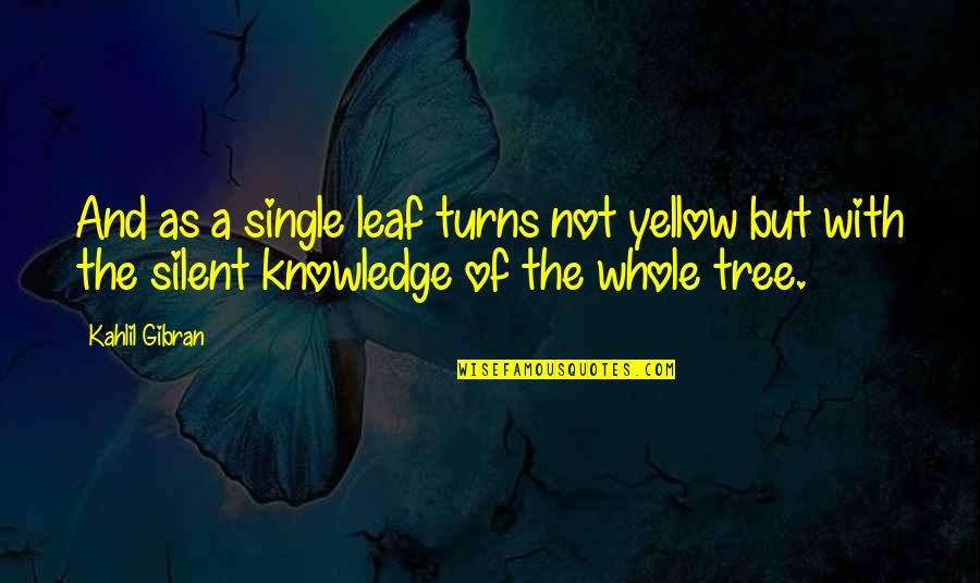 Knowledge Gibran Quotes By Kahlil Gibran: And as a single leaf turns not yellow