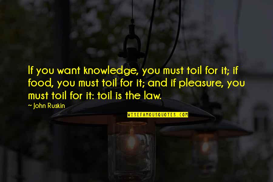 Knowledge Is Food Quotes By John Ruskin: If you want knowledge, you must toil for Knowledge Is Food Quotes By John Ruskin: If you want knowledge, you must toil for
