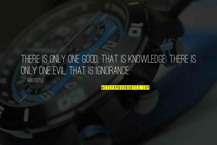 Knowledge Is Good Quotes By Aristotle.: There is only one good, that is knowledge;