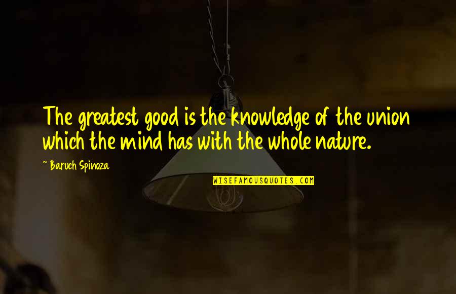 Knowledge Is Good Quotes By Baruch Spinoza: The greatest good is the knowledge of the