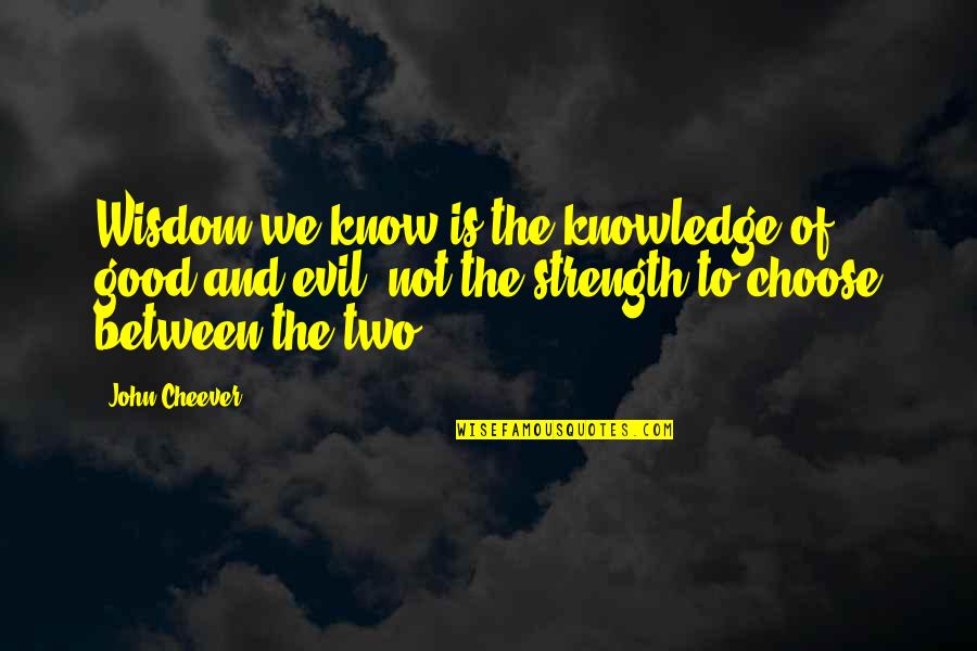 Knowledge Is Good Quotes By John Cheever: Wisdom we know is the knowledge of good