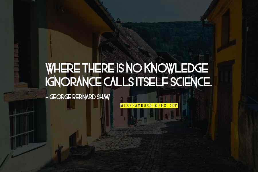 Knowledge Is Ignorance Quotes By George Bernard Shaw: Where there is no knowledge ignorance calls itself