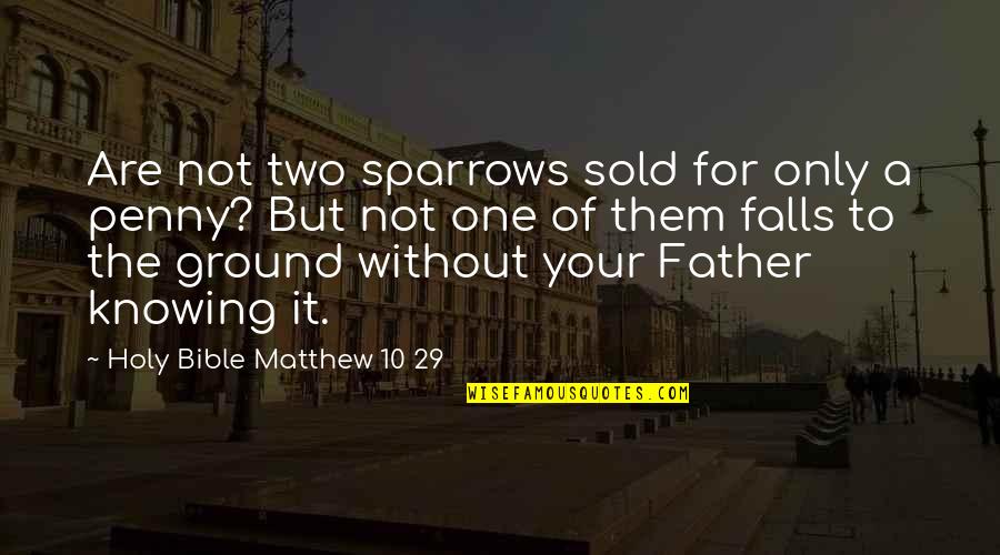 Knowledge Of The Holy Quotes By Holy Bible Matthew 10 29: Are not two sparrows sold for only a