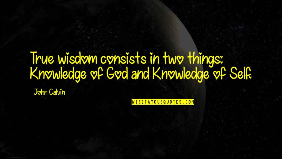Knowledge Of True Self Quotes By John Calvin: True wisdom consists in two things: Knowledge of