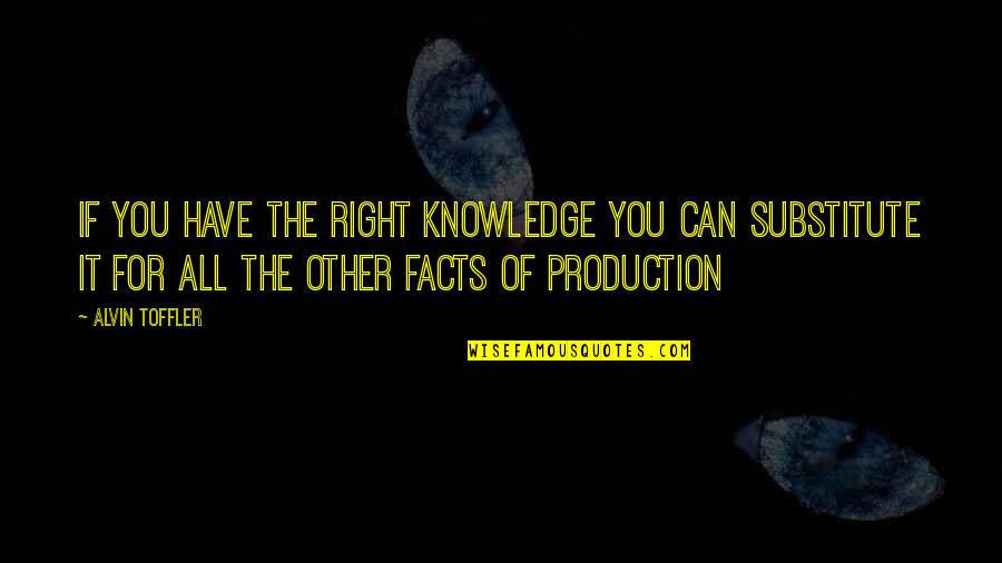 Knowledge Production Quotes By Alvin Toffler: If you have the right knowledge you can
