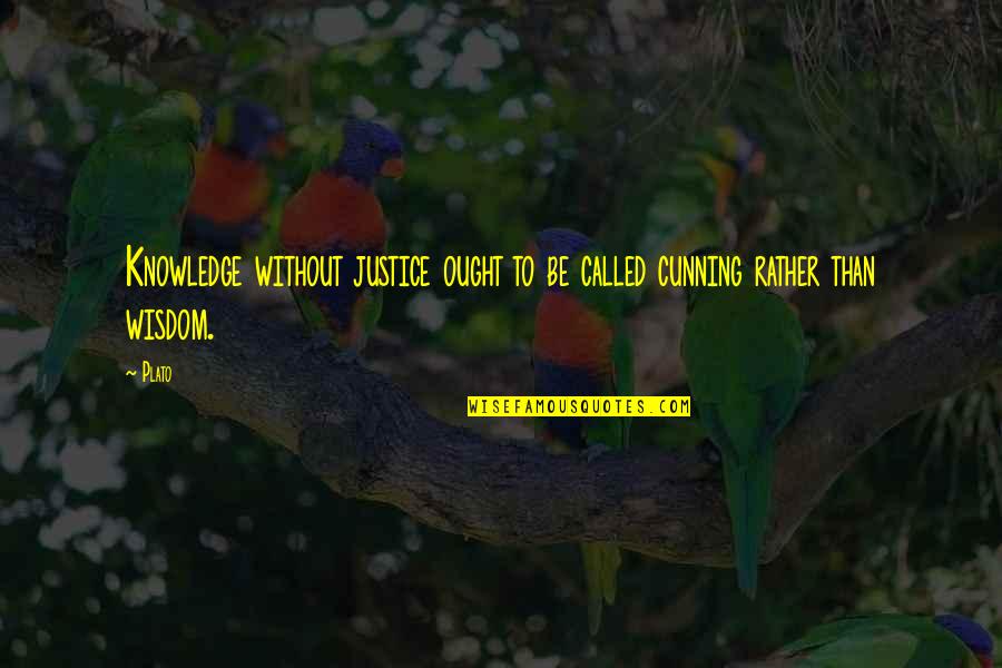 Knowledge Without Wisdom Quotes By Plato: Knowledge without justice ought to be called cunning