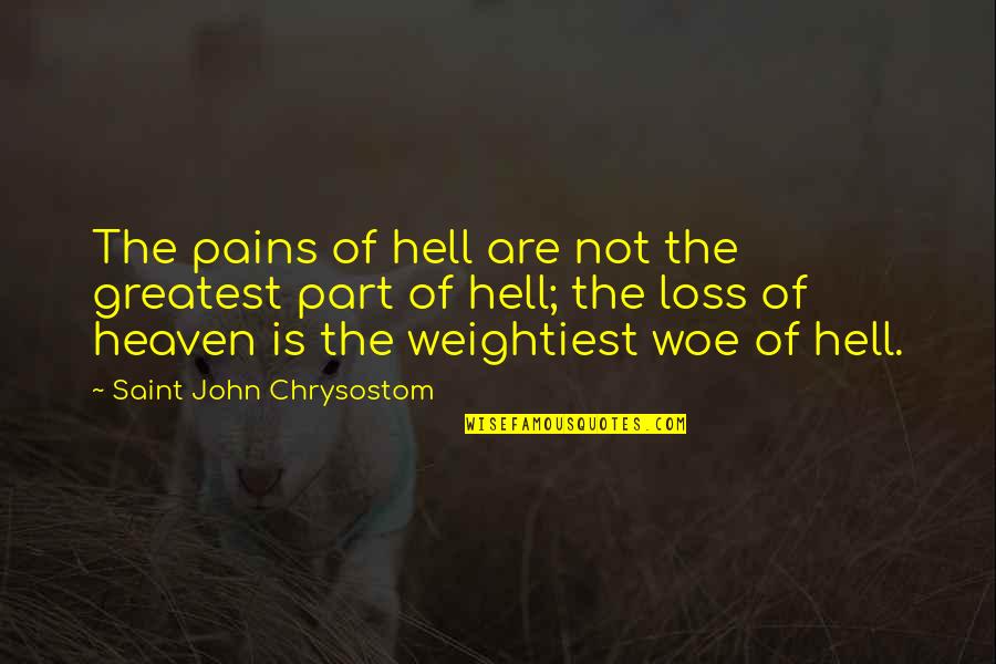 Knowns And Unknowns Quotes By Saint John Chrysostom: The pains of hell are not the greatest
