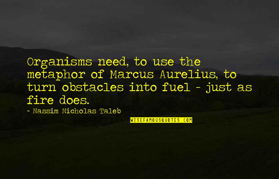 Knownsrv Quotes By Nassim Nicholas Taleb: Organisms need, to use the metaphor of Marcus