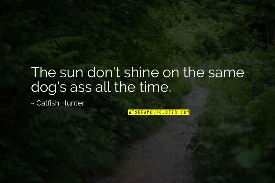 Knoword Quotes By Catfish Hunter: The sun don't shine on the same dog's