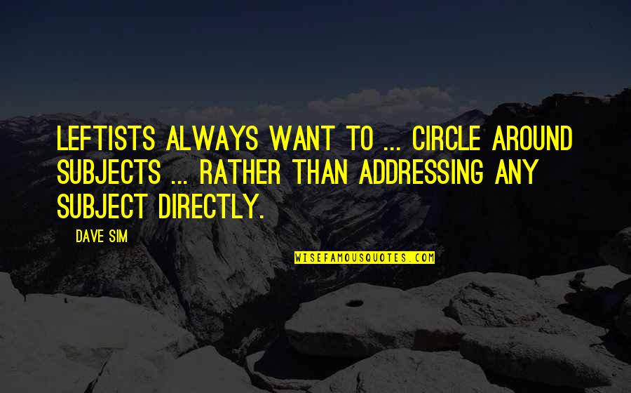 Knuckey Thompson Quotes By Dave Sim: Leftists always want to ... circle around subjects Knuckey Thompson Quotes By Dave Sim: Leftists always want to ... circle around subjects