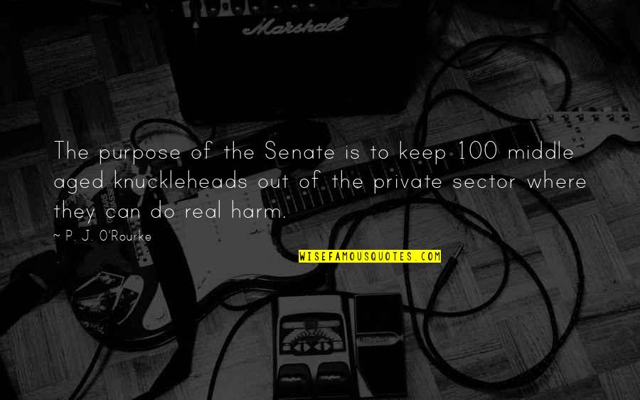 Knuckleheads Quotes By P. J. O'Rourke: The purpose of the Senate is to keep