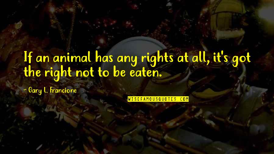 Knuckley Quotes By Gary L. Francione: If an animal has any rights at all,