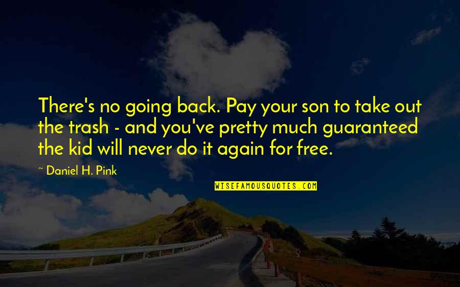 Knurled Rod Quotes By Daniel H. Pink: There's no going back. Pay your son to