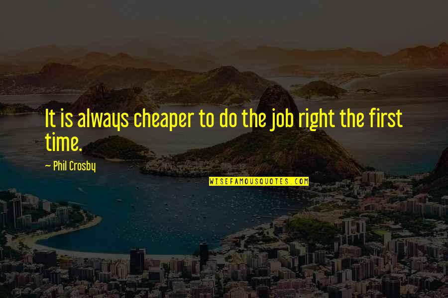 Knuth Optimization Quotes By Phil Crosby: It is always cheaper to do the job Knuth Optimization Quotes By Phil Crosby: It is always cheaper to do the job
