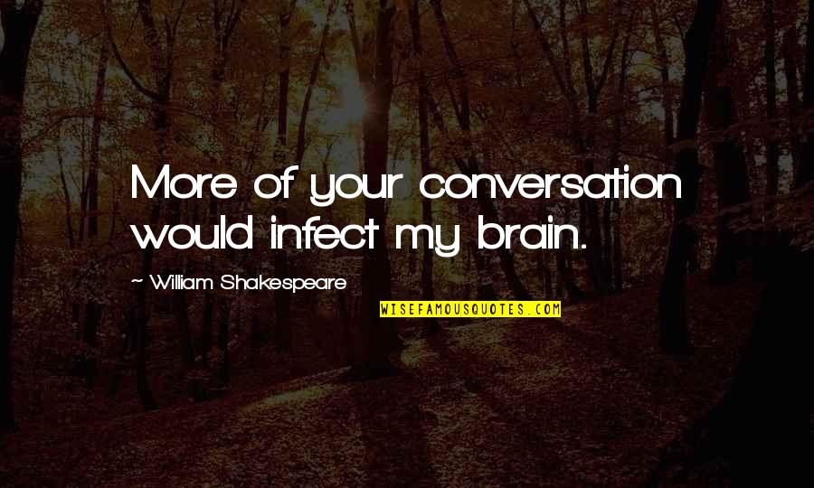 Koa Quotes By William Shakespeare: More of your conversation would infect my brain.