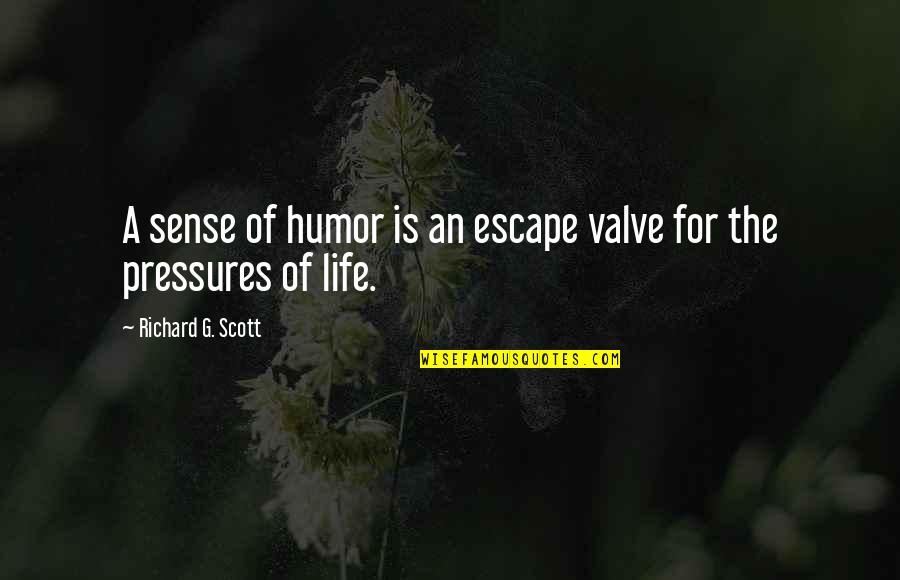 Kobe Achilles Quotes By Richard G. Scott: A sense of humor is an escape valve