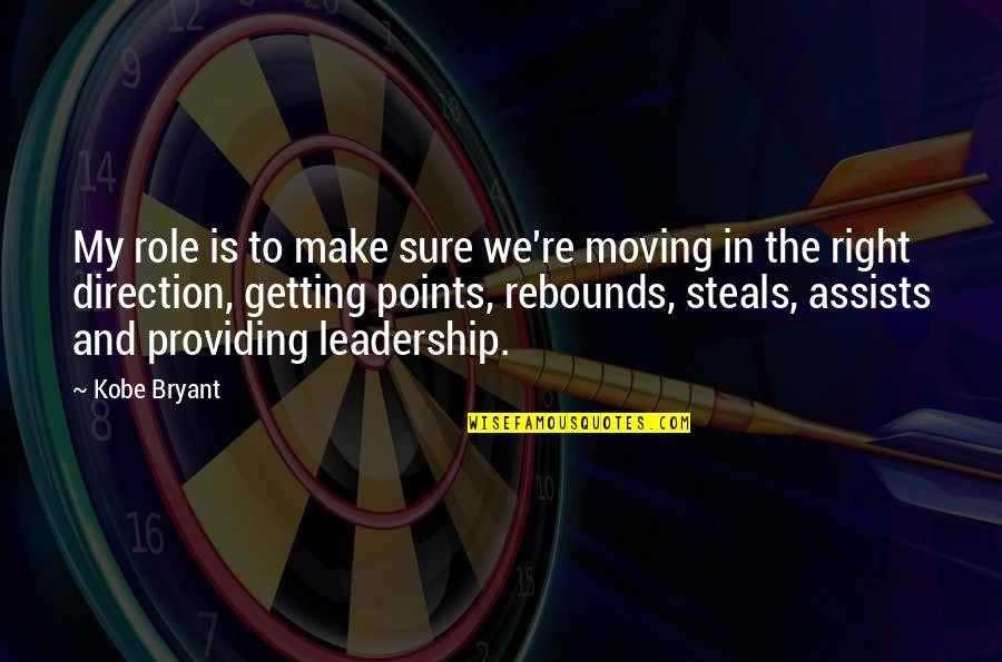 Kobe's Quotes By Kobe Bryant: My role is to make sure we're moving Kobe's Quotes By Kobe Bryant: My role is to make sure we're moving