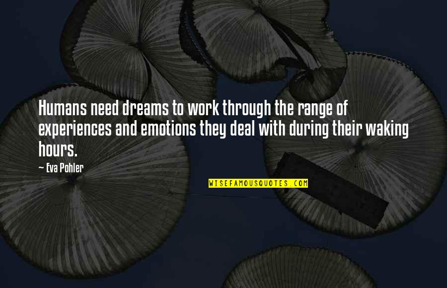 Kobiecy Quotes By Eva Pohler: Humans need dreams to work through the range