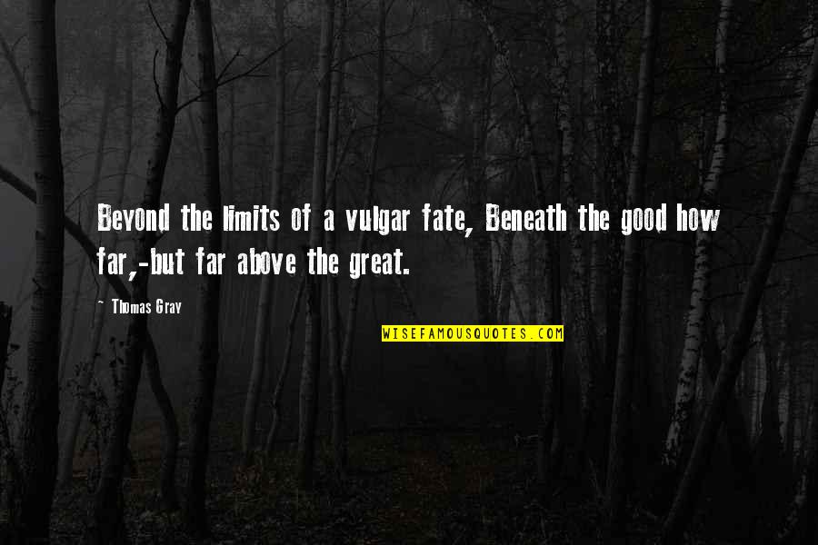 Kobus Van Rensburg Quotes By Thomas Gray: Beyond the limits of a vulgar fate, Beneath