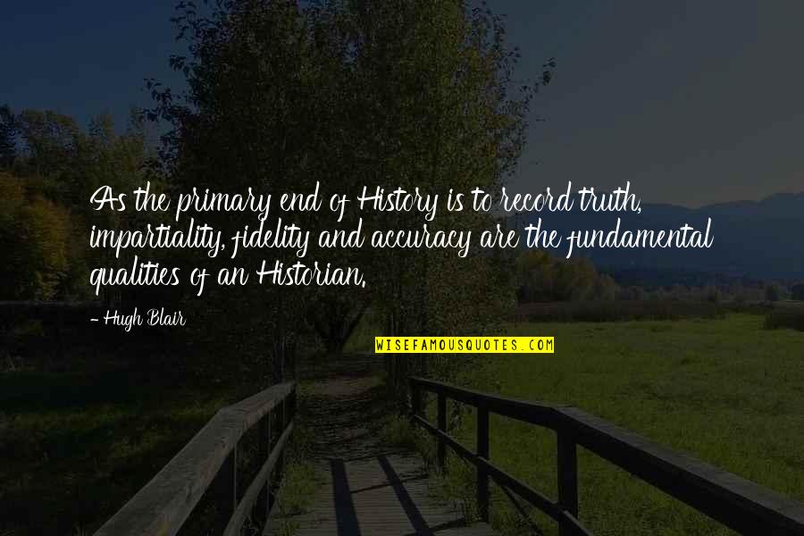Kobyashevite Quotes By Hugh Blair: As the primary end of History is to