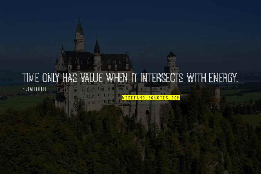 Kocaman Dilimli Quotes By Jim Loehr: Time only has value when it intersects with