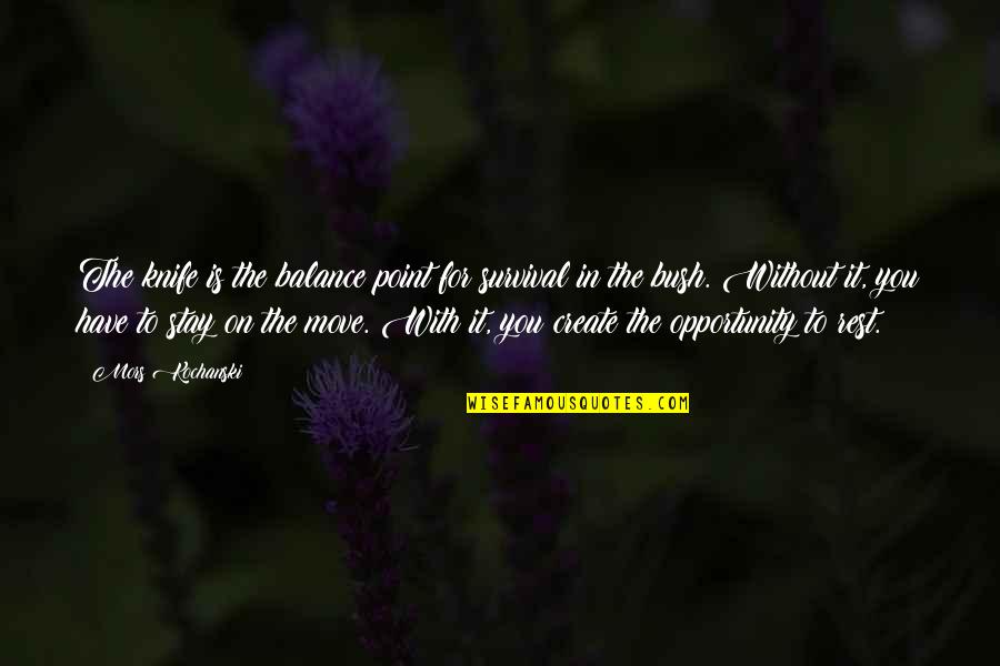 Kochanski Mors Quotes By Mors Kochanski: The knife is the balance point for survival