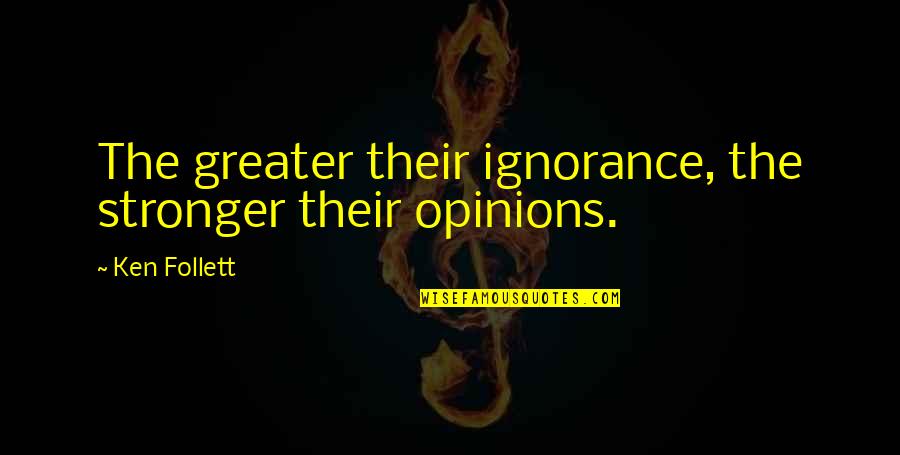 Kod Stock Quote Quotes By Ken Follett: The greater their ignorance, the stronger their opinions.