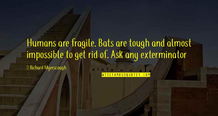 Kode Risk Free Quotes By Richard Myerscough: Humans are fragile. Bats are tough and almost Kode Risk Free Quotes By Richard Myerscough: Humans are fragile. Bats are tough and almost