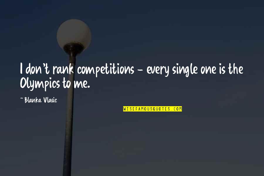 Koelbloedigheid Quotes By Blanka Vlasic: I don't rank competitions - every single one