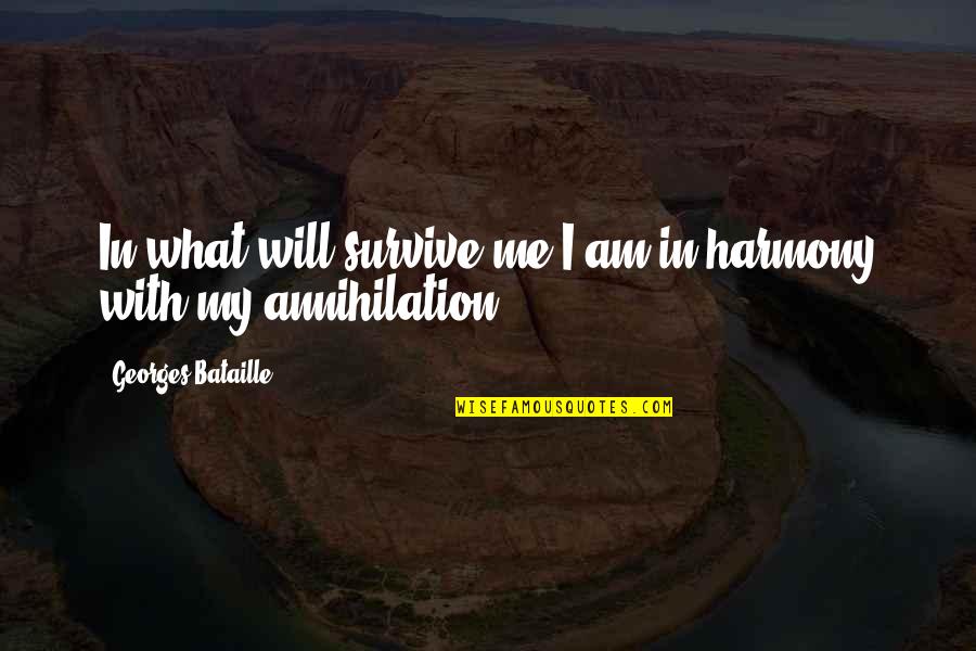 Koeppen Hardware Quotes By Georges Bataille: In what will survive me I am in