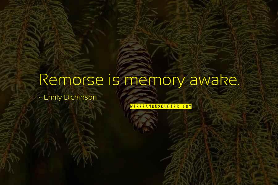 Koestlers Prime Quotes By Emily Dickinson: Remorse is memory awake.