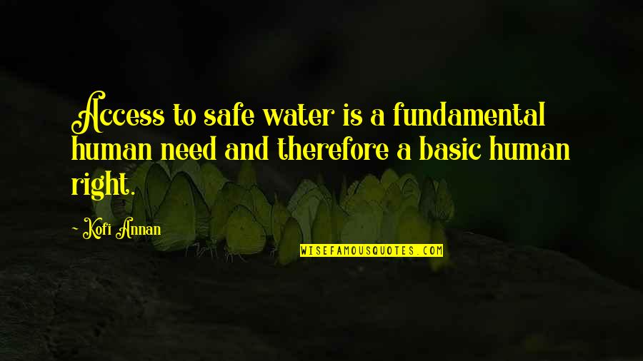 Kofi Annan Quotes By Kofi Annan: Access to safe water is a fundamental human