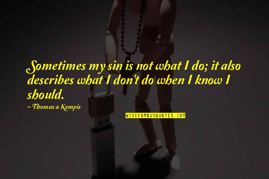 Kogler Equipment Quotes By Thomas A Kempis: Sometimes my sin is not what I do;
