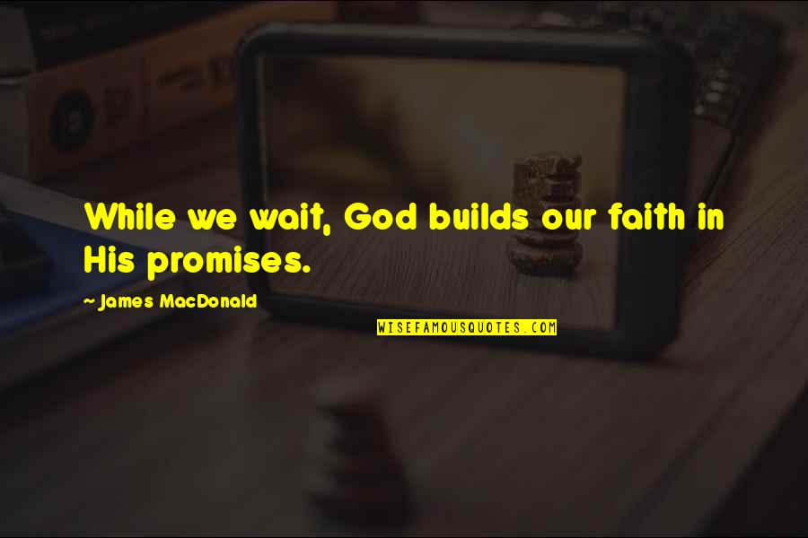 Kogon Blacktop Quotes By James MacDonald: While we wait, God builds our faith in