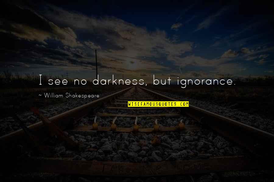 Kohisa Ishikawa Quotes By William Shakespeare: I see no darkness, but ignorance.