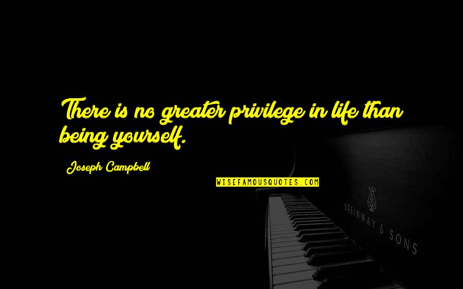 Koiran Tiineys Quotes By Joseph Campbell: There is no greater privilege in life than